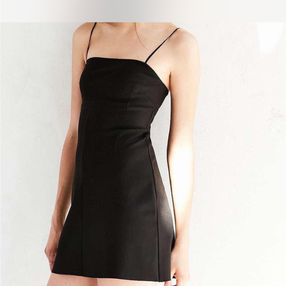 Silence + Noise Black Mini Dress with Spaghetti Straps